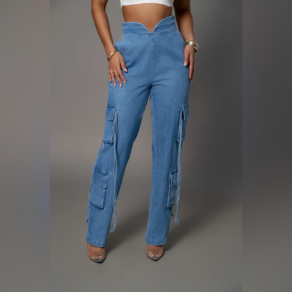 JLUXLABEL Jacinda denim utility pants - Picture 4 of 15